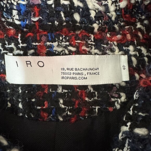 IRO Sloane Women's Tweed Moto Plaid Multicolor Jacket Size 40 IT (US Small) - Picture 5 of 8